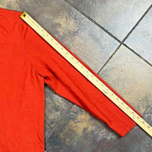 Red Woman Reddish Orange Open Front Knit Cardigan 3X - Picture 6 of 10